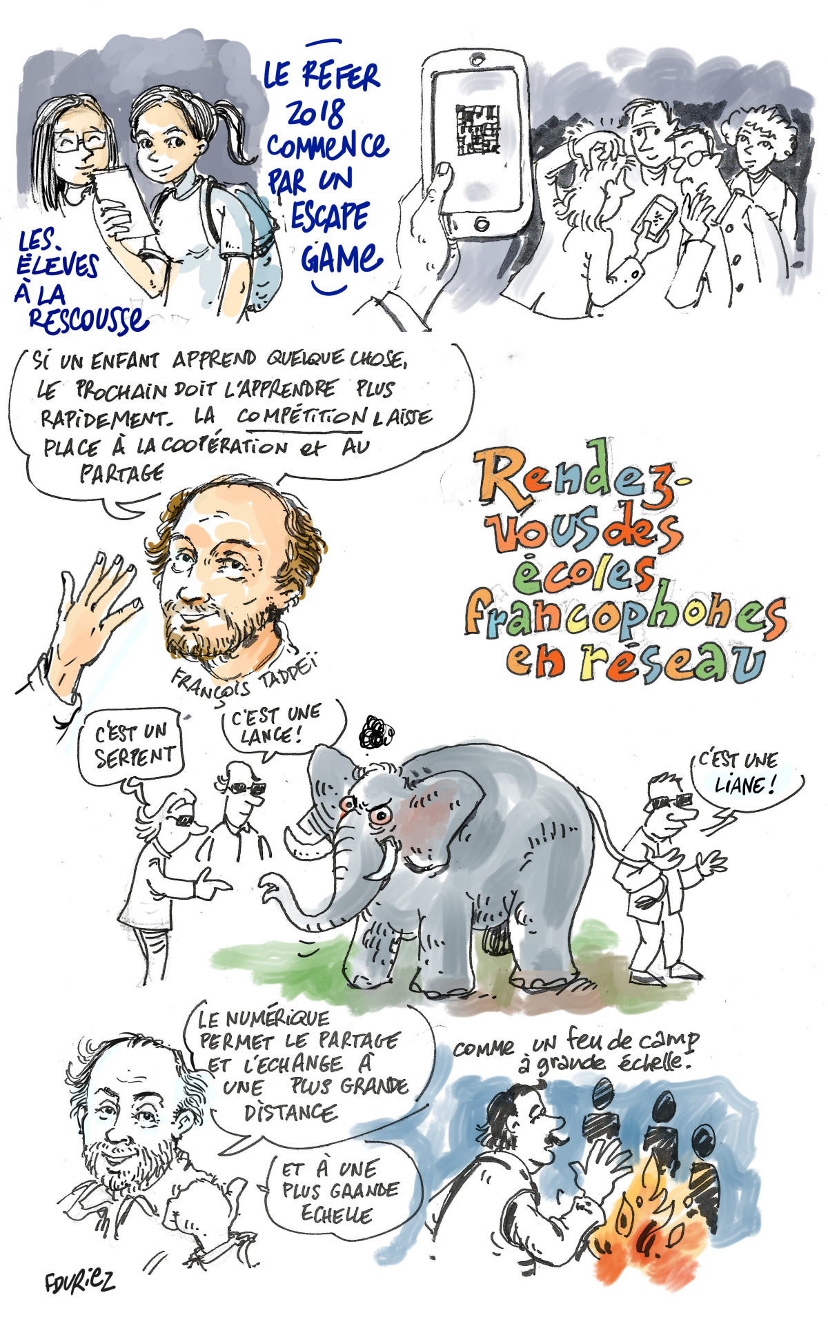 François Taddeï : l'éléphant et les aveugles, allégorie